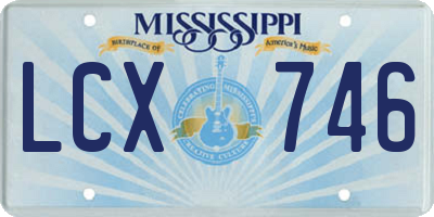 MS license plate LCX746