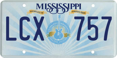 MS license plate LCX757