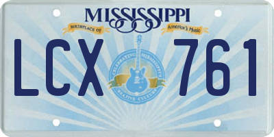 MS license plate LCX761