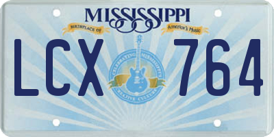MS license plate LCX764