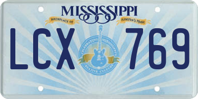 MS license plate LCX769