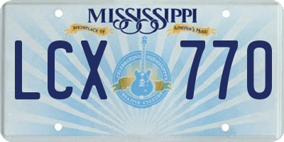 MS license plate LCX770