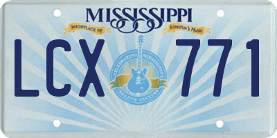 MS license plate LCX771