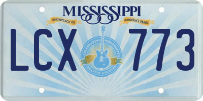 MS license plate LCX773