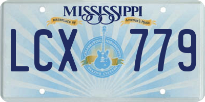 MS license plate LCX779