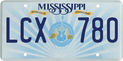 MS license plate LCX780