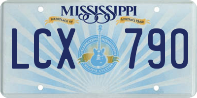 MS license plate LCX790