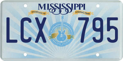 MS license plate LCX795