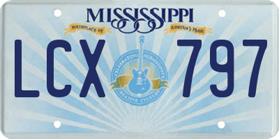 MS license plate LCX797