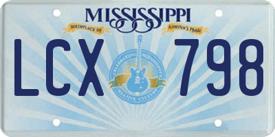 MS license plate LCX798