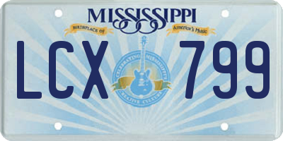 MS license plate LCX799