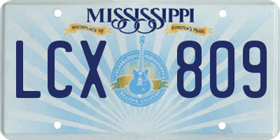 MS license plate LCX809