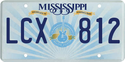 MS license plate LCX812