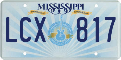 MS license plate LCX817