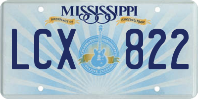 MS license plate LCX822