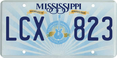 MS license plate LCX823
