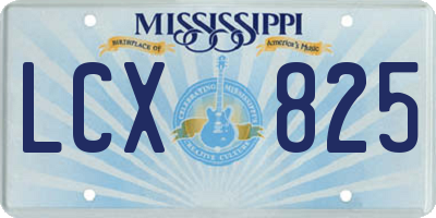 MS license plate LCX825