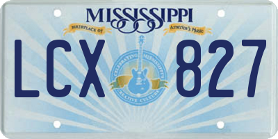 MS license plate LCX827