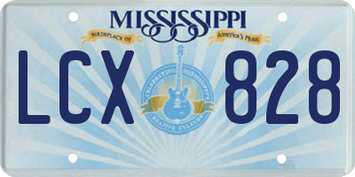 MS license plate LCX828