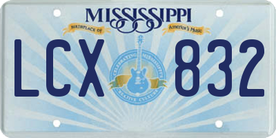 MS license plate LCX832