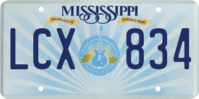 MS license plate LCX834