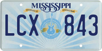 MS license plate LCX843