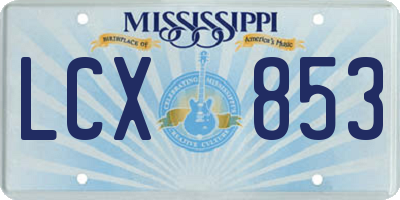 MS license plate LCX853