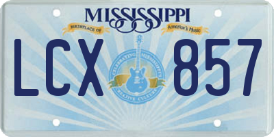 MS license plate LCX857