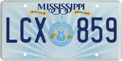 MS license plate LCX859