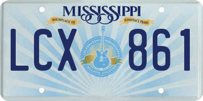 MS license plate LCX861