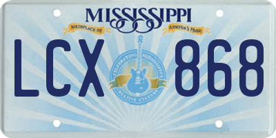 MS license plate LCX868