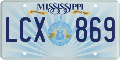 MS license plate LCX869