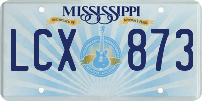 MS license plate LCX873
