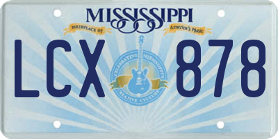 MS license plate LCX878