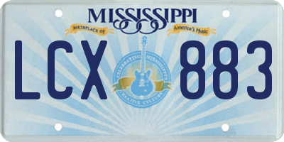 MS license plate LCX883