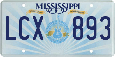 MS license plate LCX893