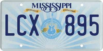 MS license plate LCX895