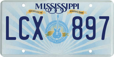 MS license plate LCX897
