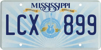 MS license plate LCX899