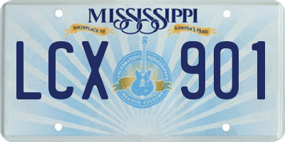 MS license plate LCX901