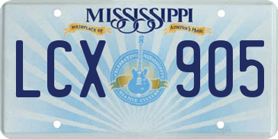 MS license plate LCX905