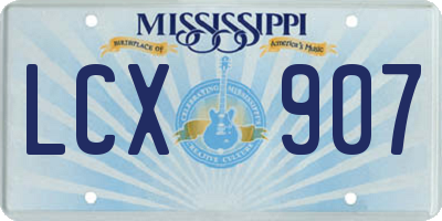 MS license plate LCX907