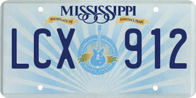MS license plate LCX912