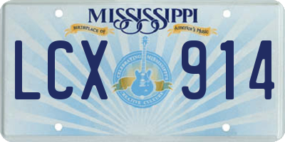 MS license plate LCX914