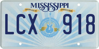 MS license plate LCX918