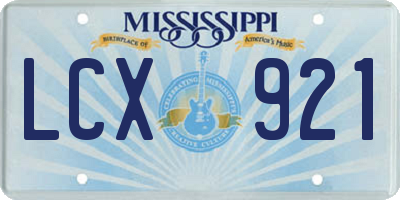 MS license plate LCX921