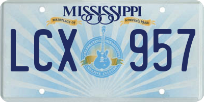MS license plate LCX957