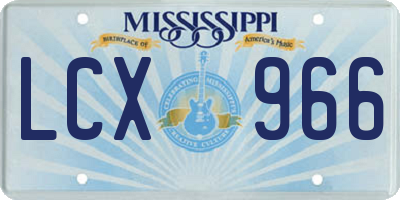 MS license plate LCX966
