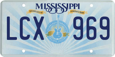 MS license plate LCX969