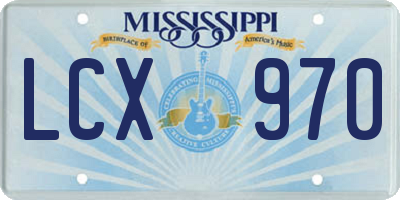 MS license plate LCX970